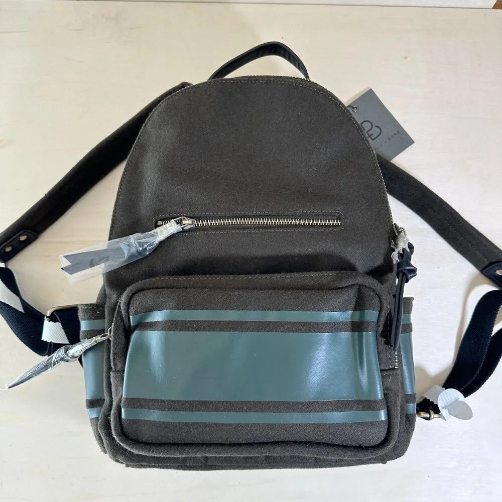 NWT Porter + Bond Otis Wool Backpack Olive Drab Green Men's Back to School